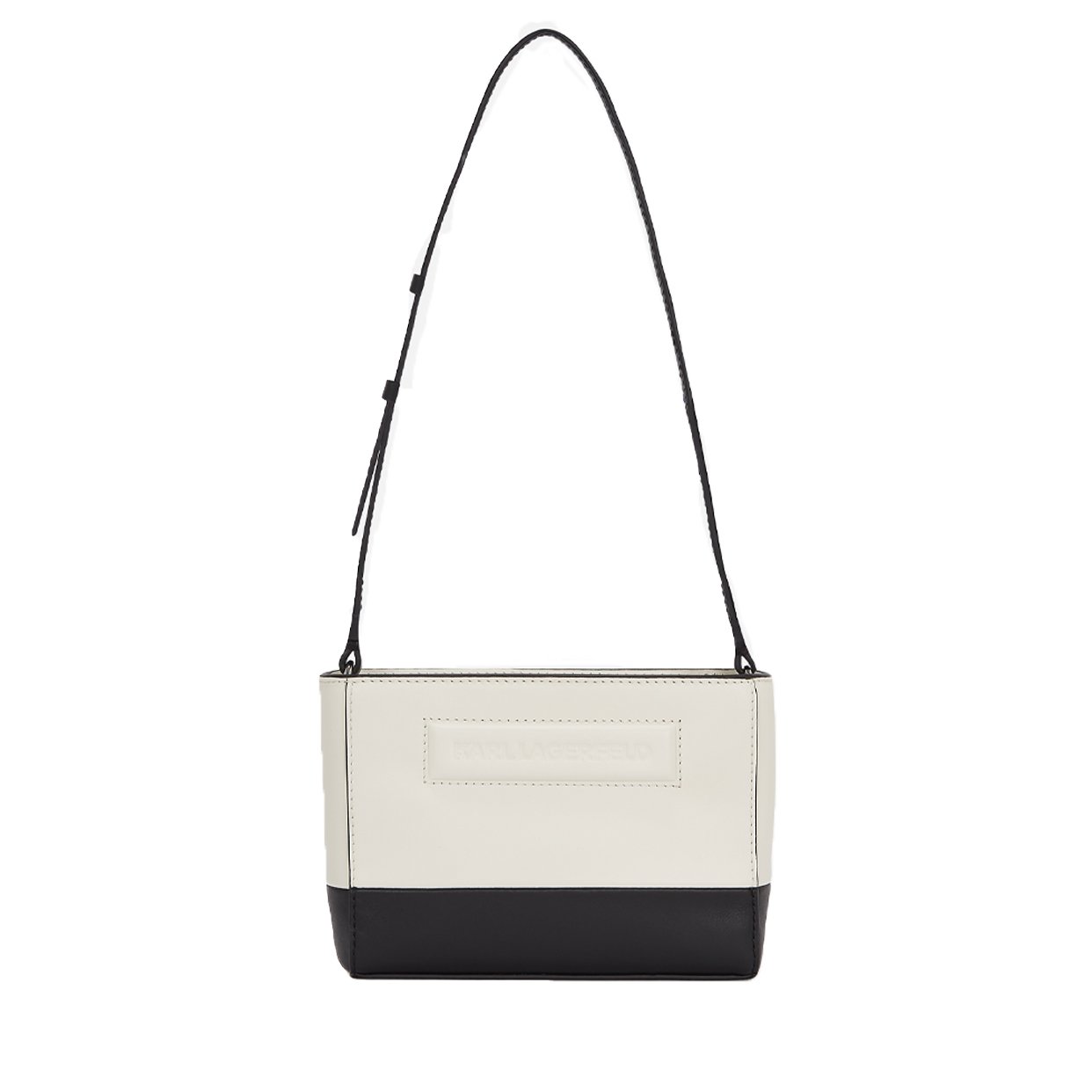 Ikon/K Zipped Crossbody Pouch Bag -White/Black