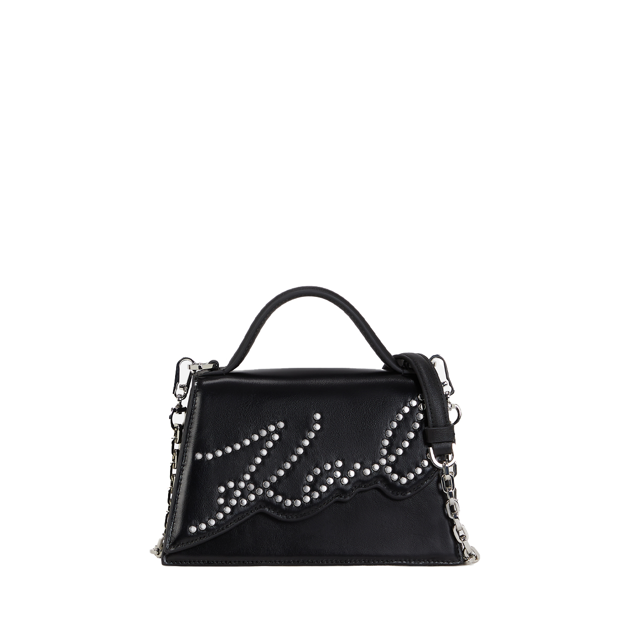 K/Signature Small Studded Crossbody Bag -Black