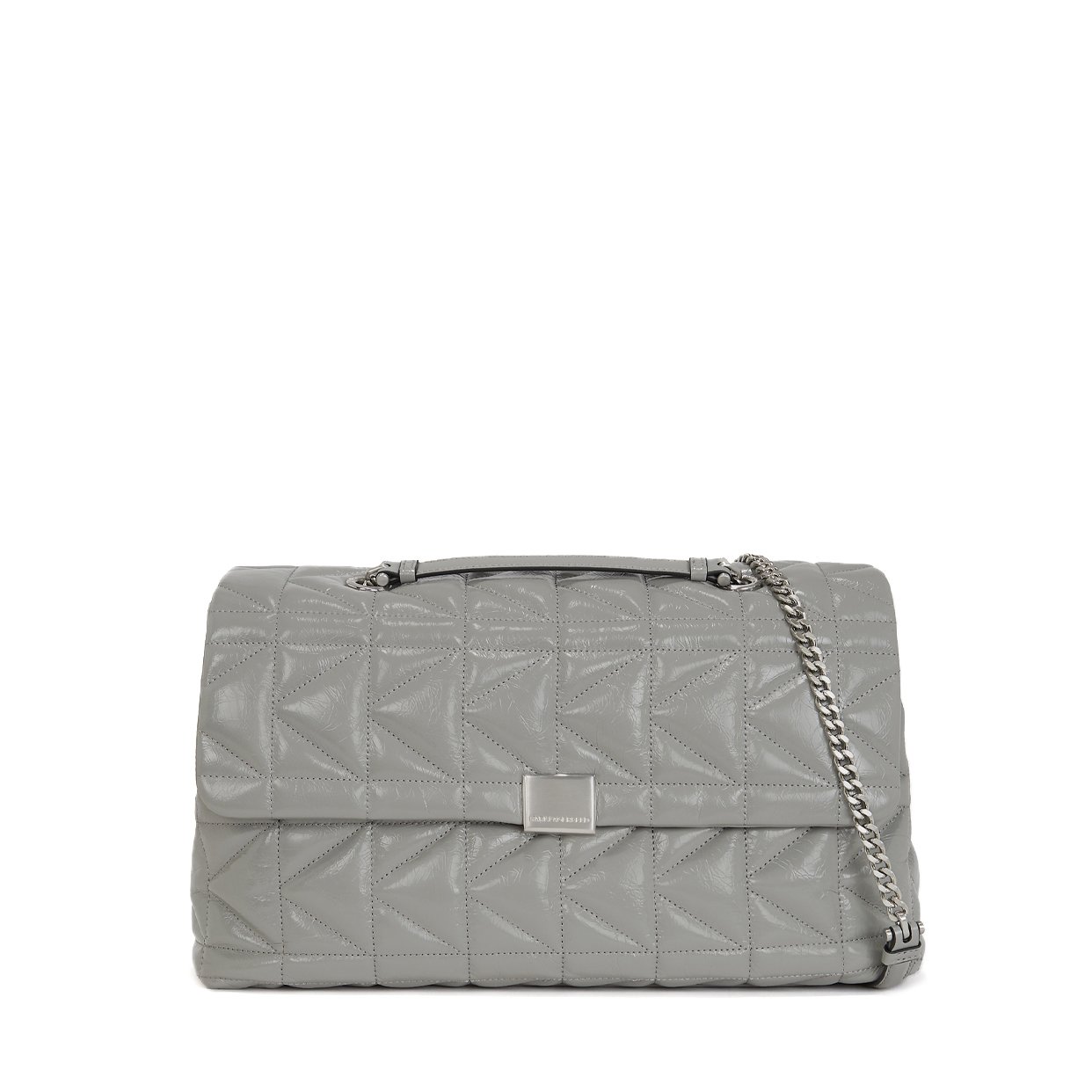 K/Kuilt Shiny Large Shoulder Bag -Cloud Grey