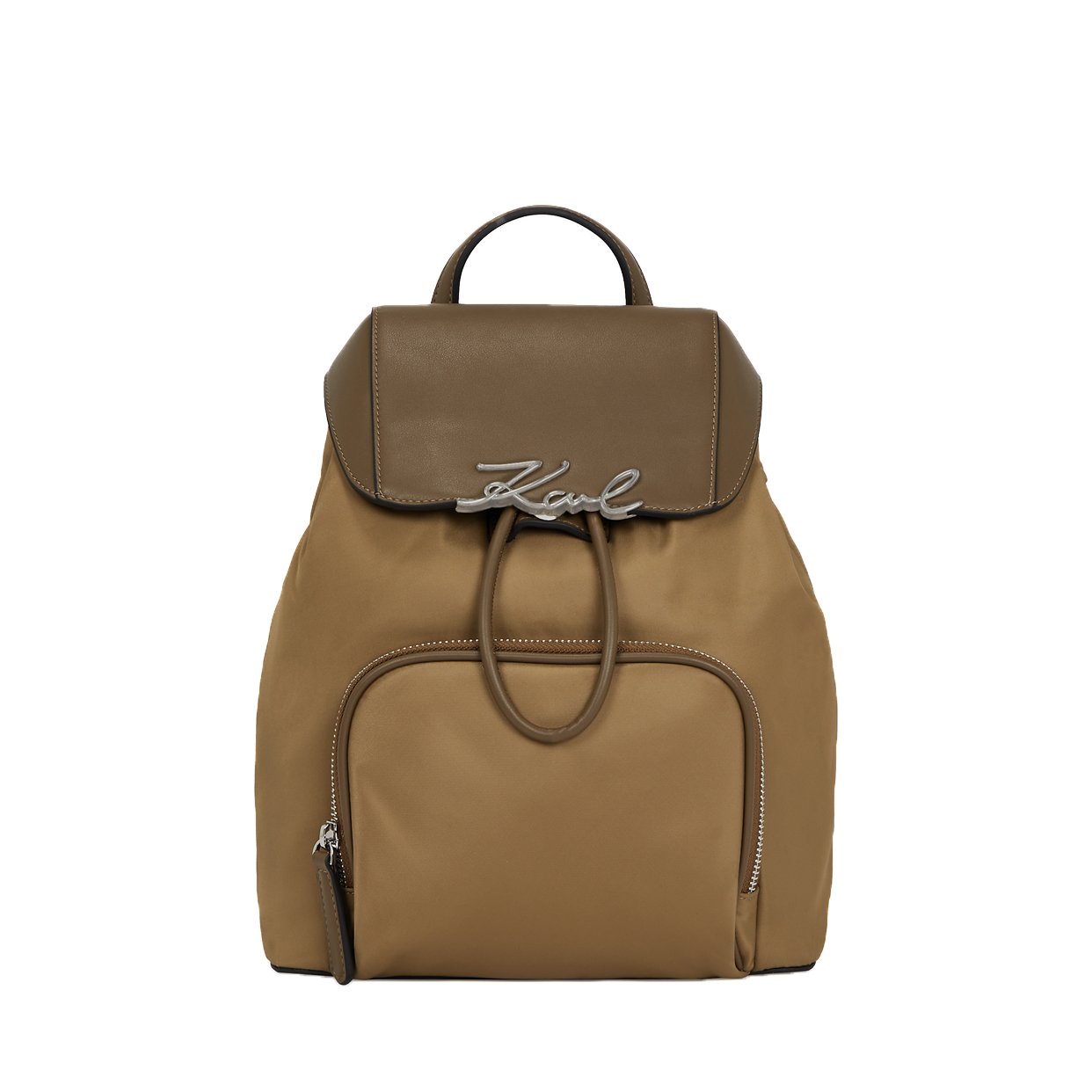 K/Signature Nylon Backpack -Caramel