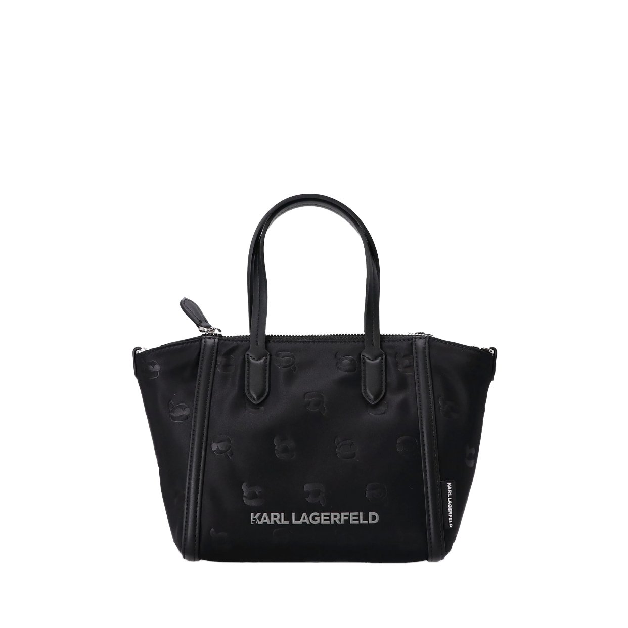 Ikon Nylon Small Logo Tote Bag -Aop Tonal Black