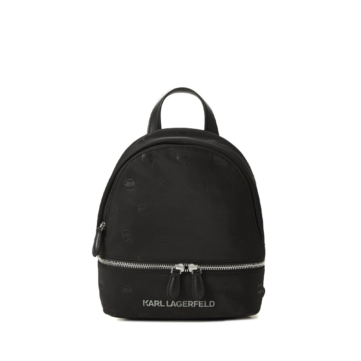 Ikon Nylon Small Backpack - Aop Tonal Black