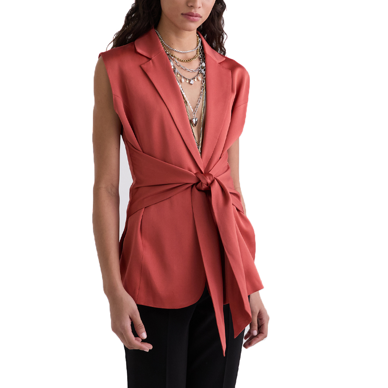 Fluid Wrap Waistcoat -Cinnabar