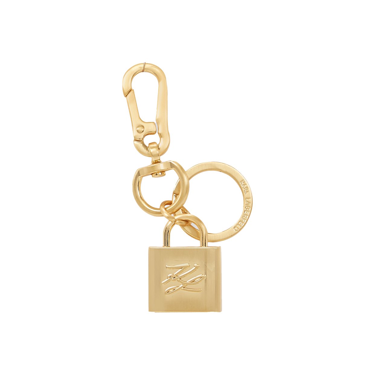 K/Autograph Padlock Keychain -Gold