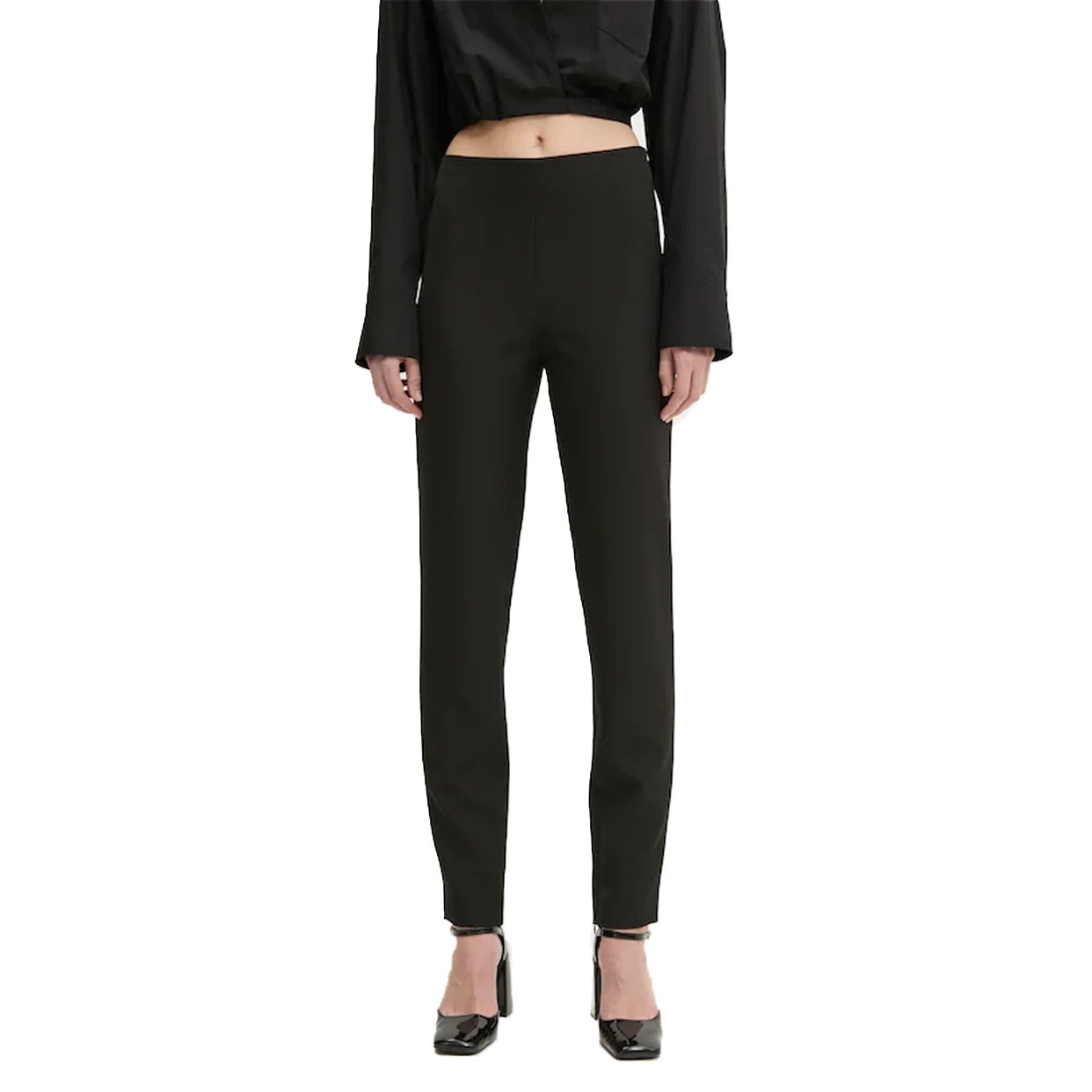 High Waisted Trousers -Black