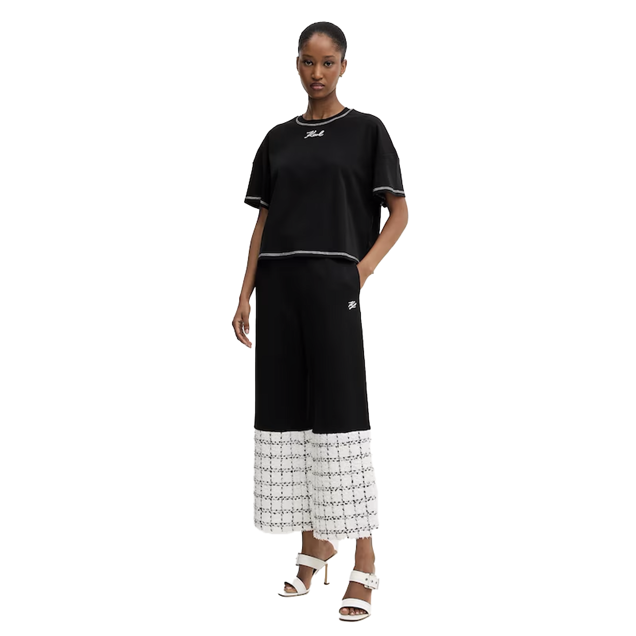 Bouchlé Mix Sweatpants -Black