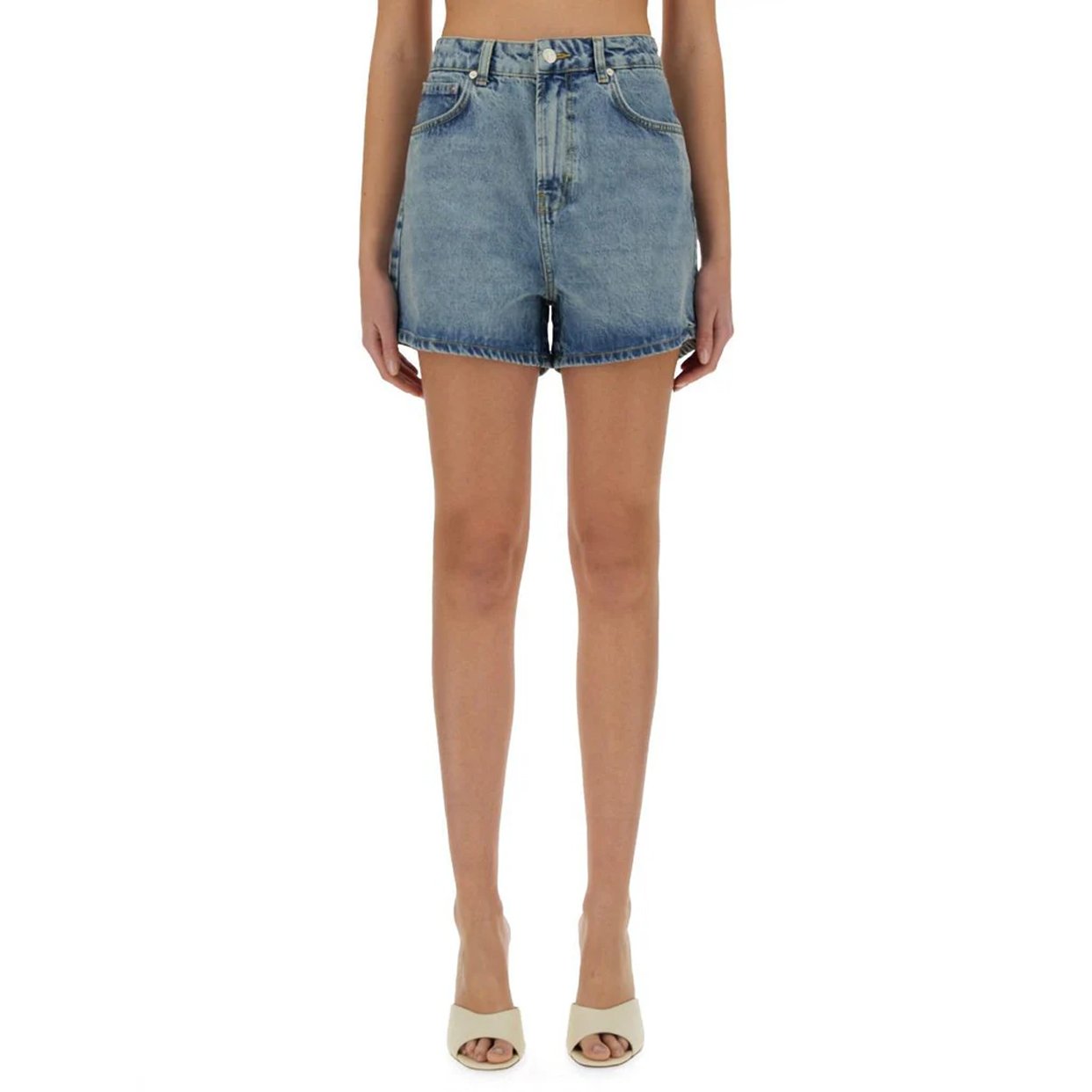 Denim Logo Shorts -Blue
