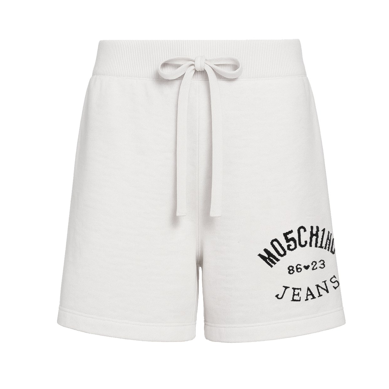 Knitted Logo Sweatshorts -White