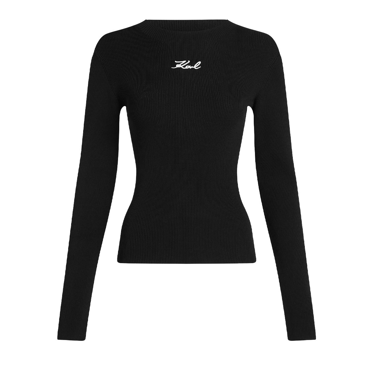 Ribbed Mock Neck Sweatshirt -Black