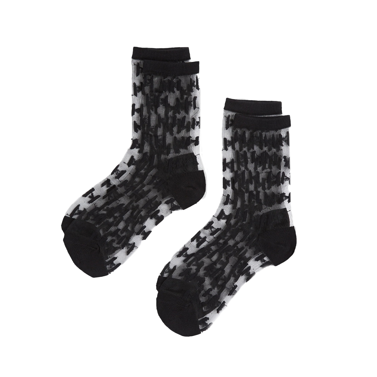 K/Monogram Mesh Socks -Black