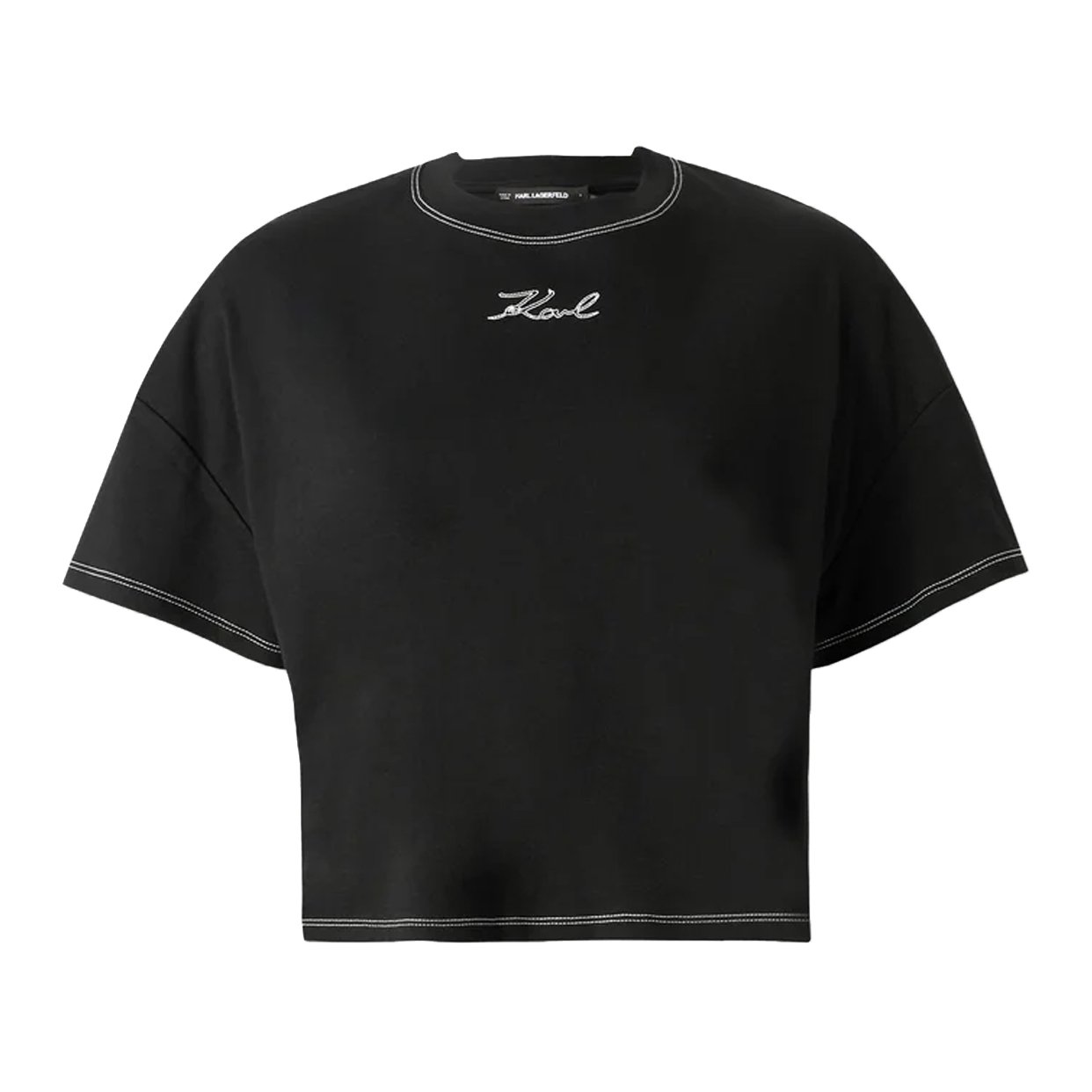 Contrast Stitch T-Shirt -Black