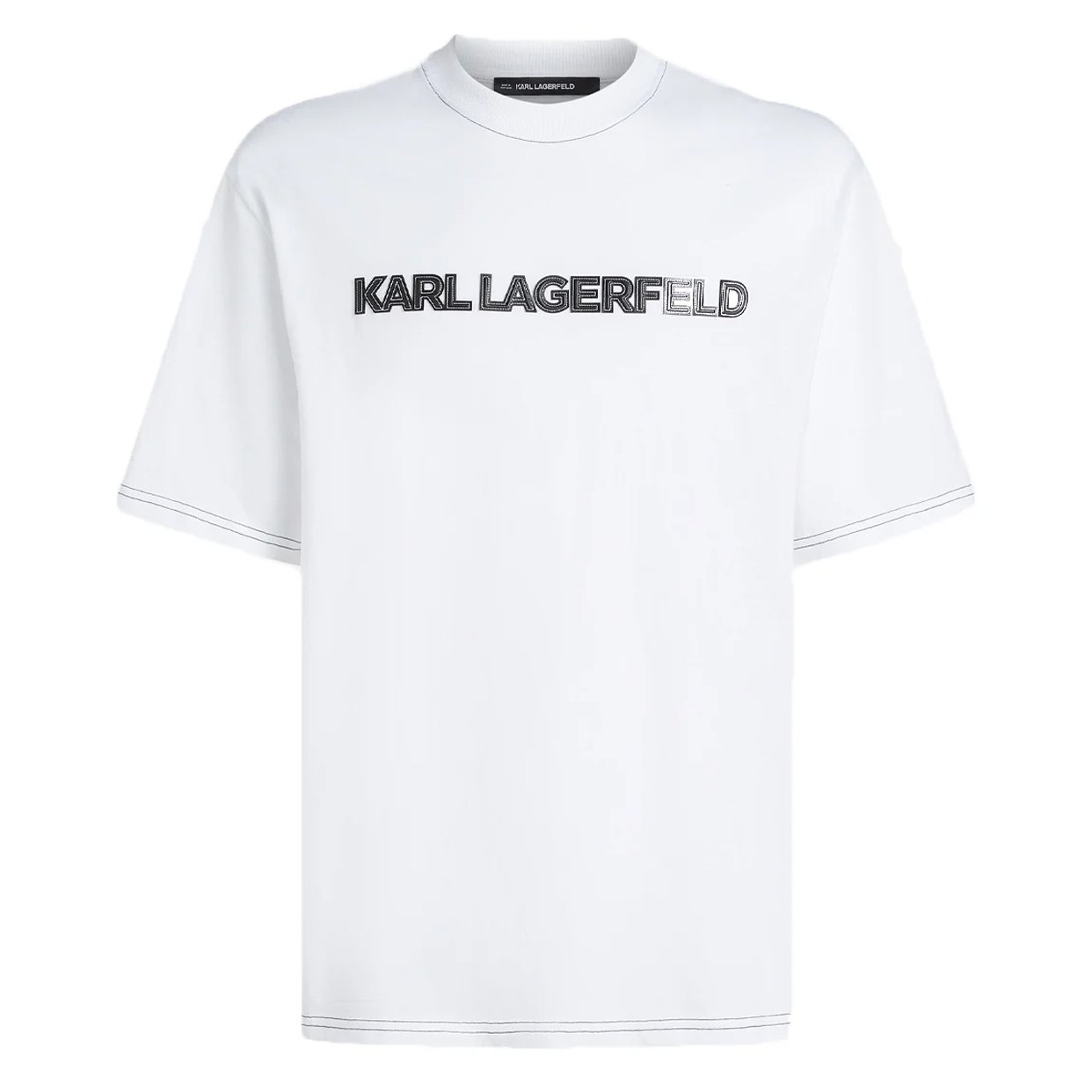 Contrast Stitch T-Shirt -White