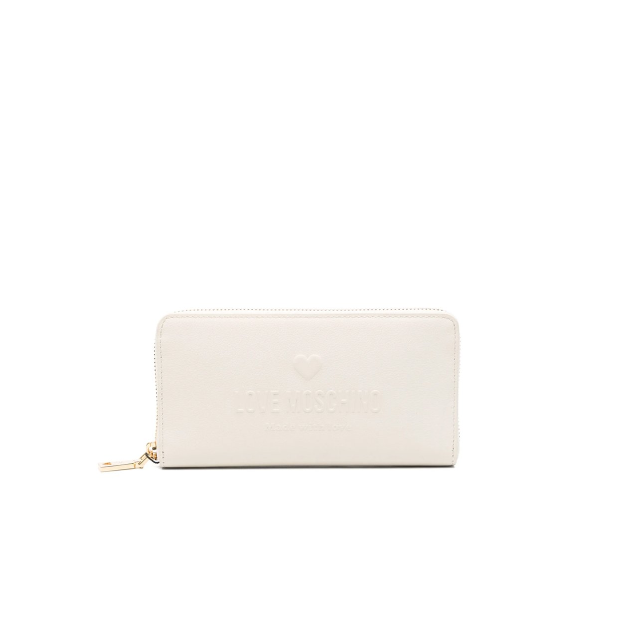 Embossed Logo Wallet -Ivory