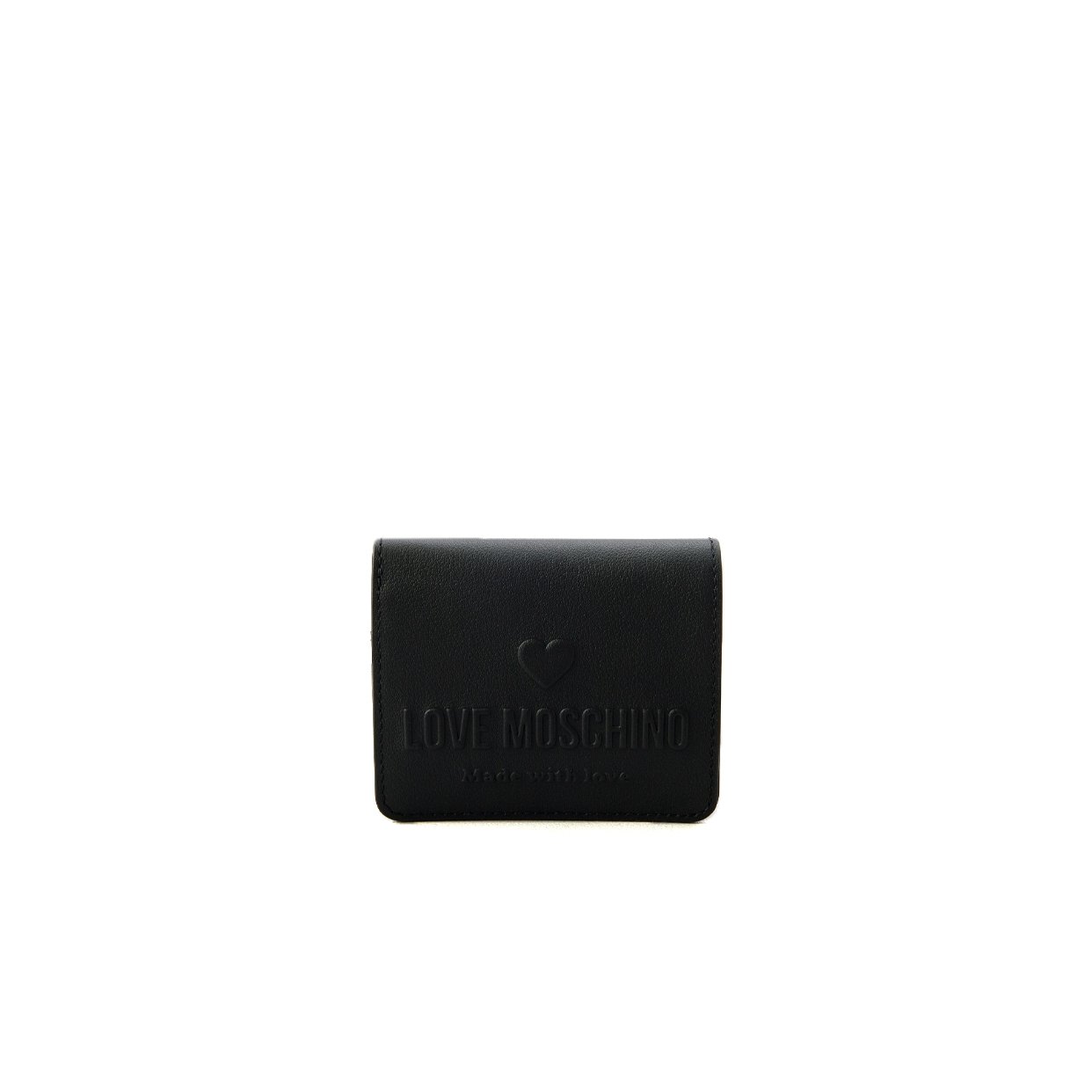Embossed Logo Small Wallet -Black