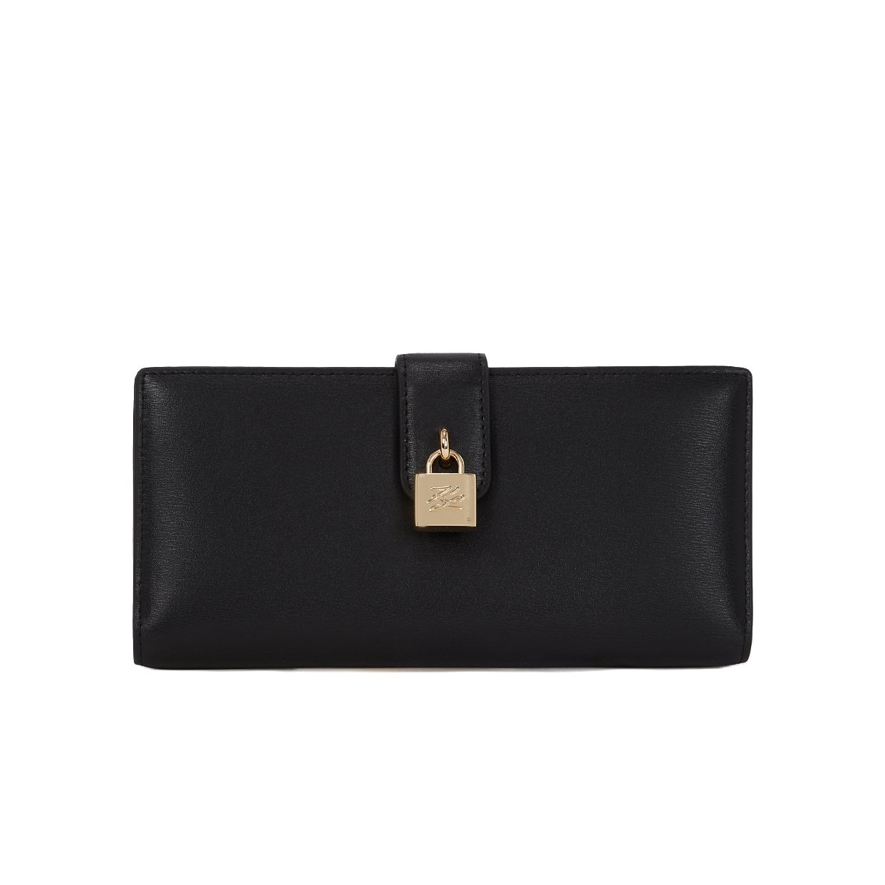 K/Autograph Padlock Continental Wallet -Black/Gold