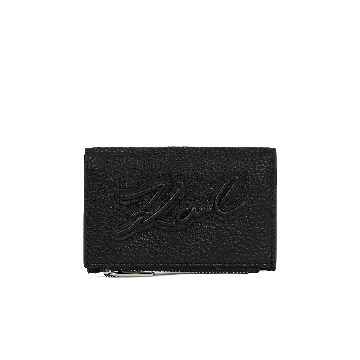 K/Skuare Grainy Small Bifold Wallet -Black/Nickel