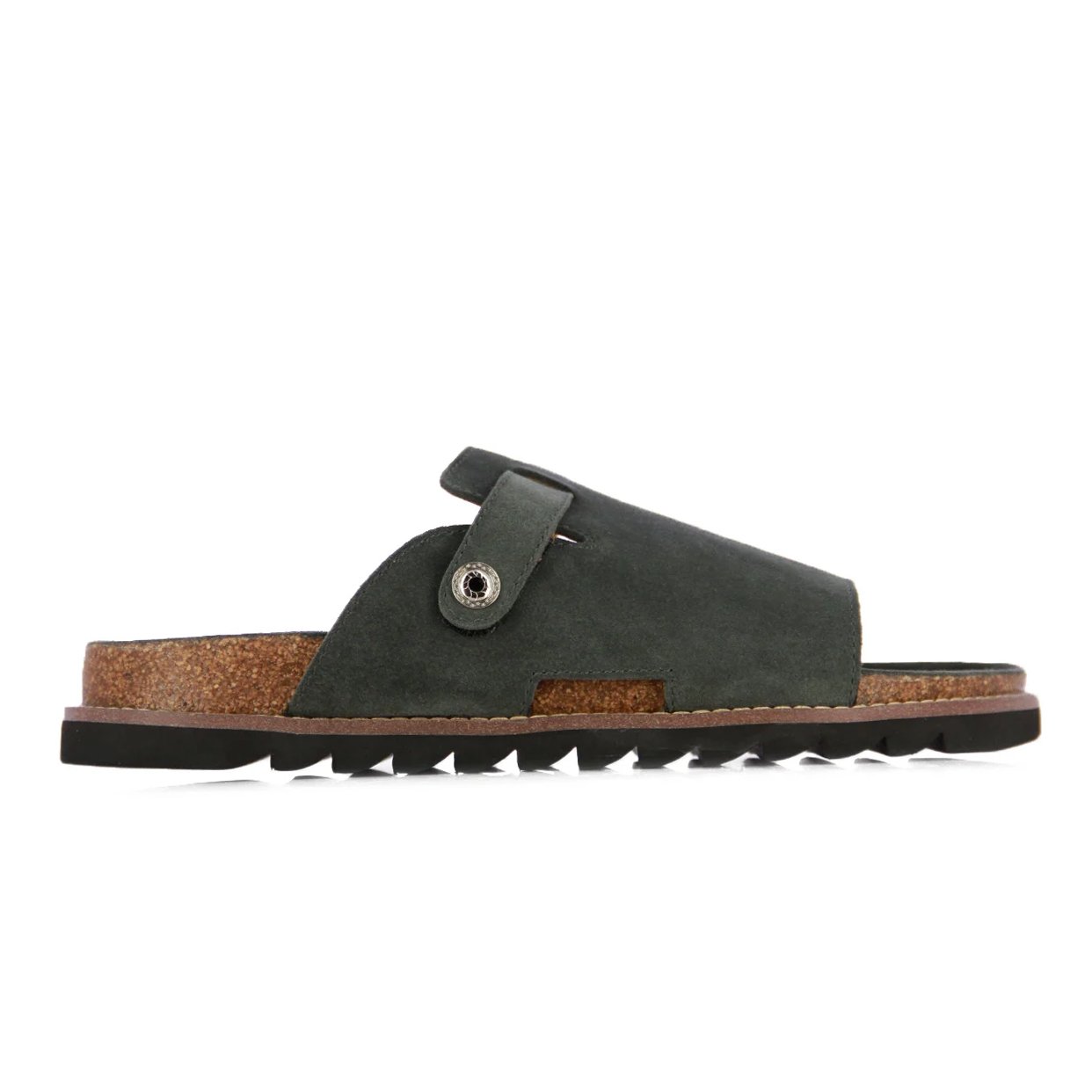 Open-Toe Mule Sandals -Green/Grey