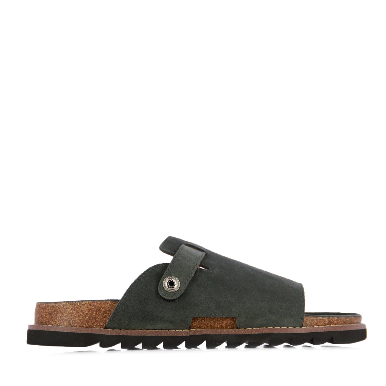 Open-Toe Mule Sandals -Green/Grey
