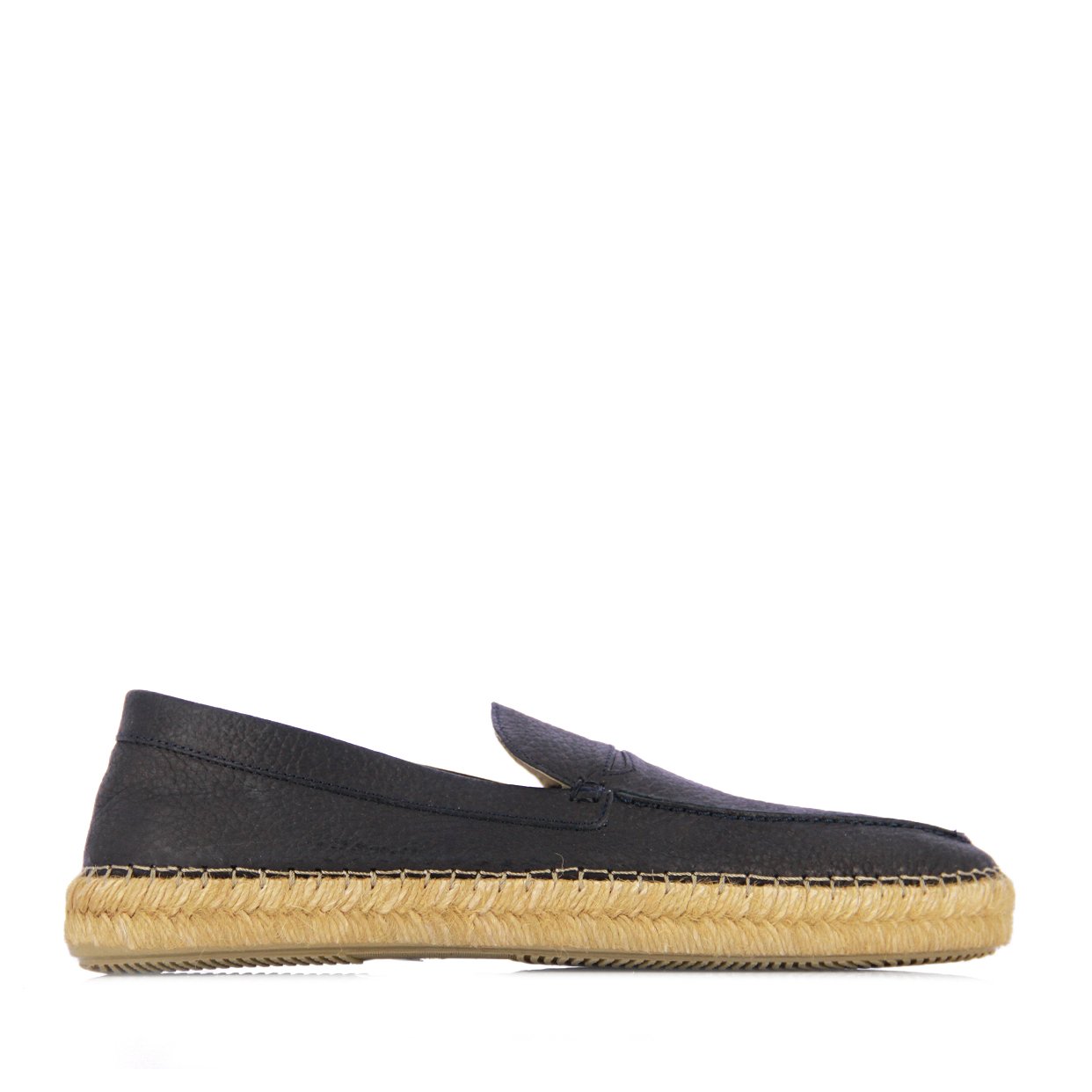 Espadrille Leather Loafer -Navy