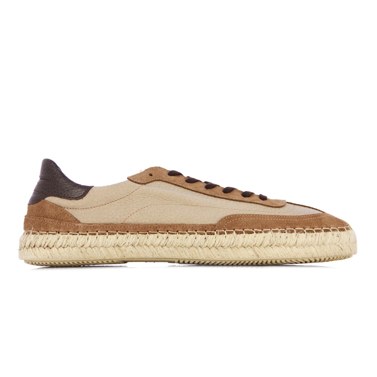 Two Tone Leather Sneakers -Brown
