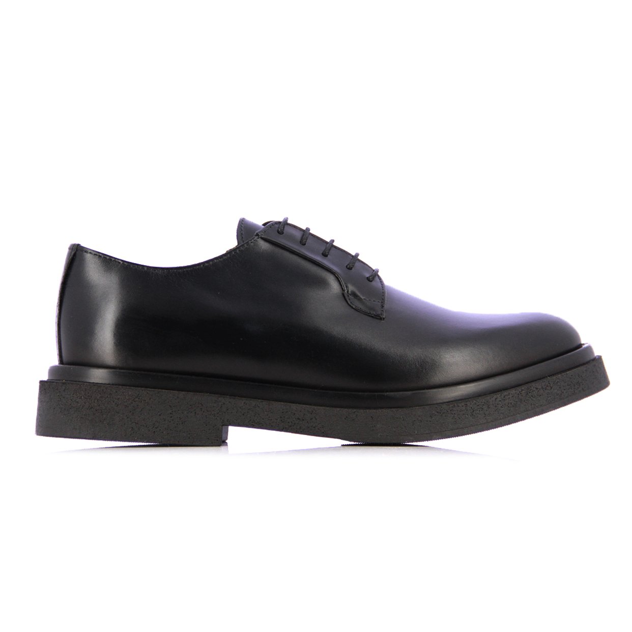 Chunky Leather Lace-Ups -Black