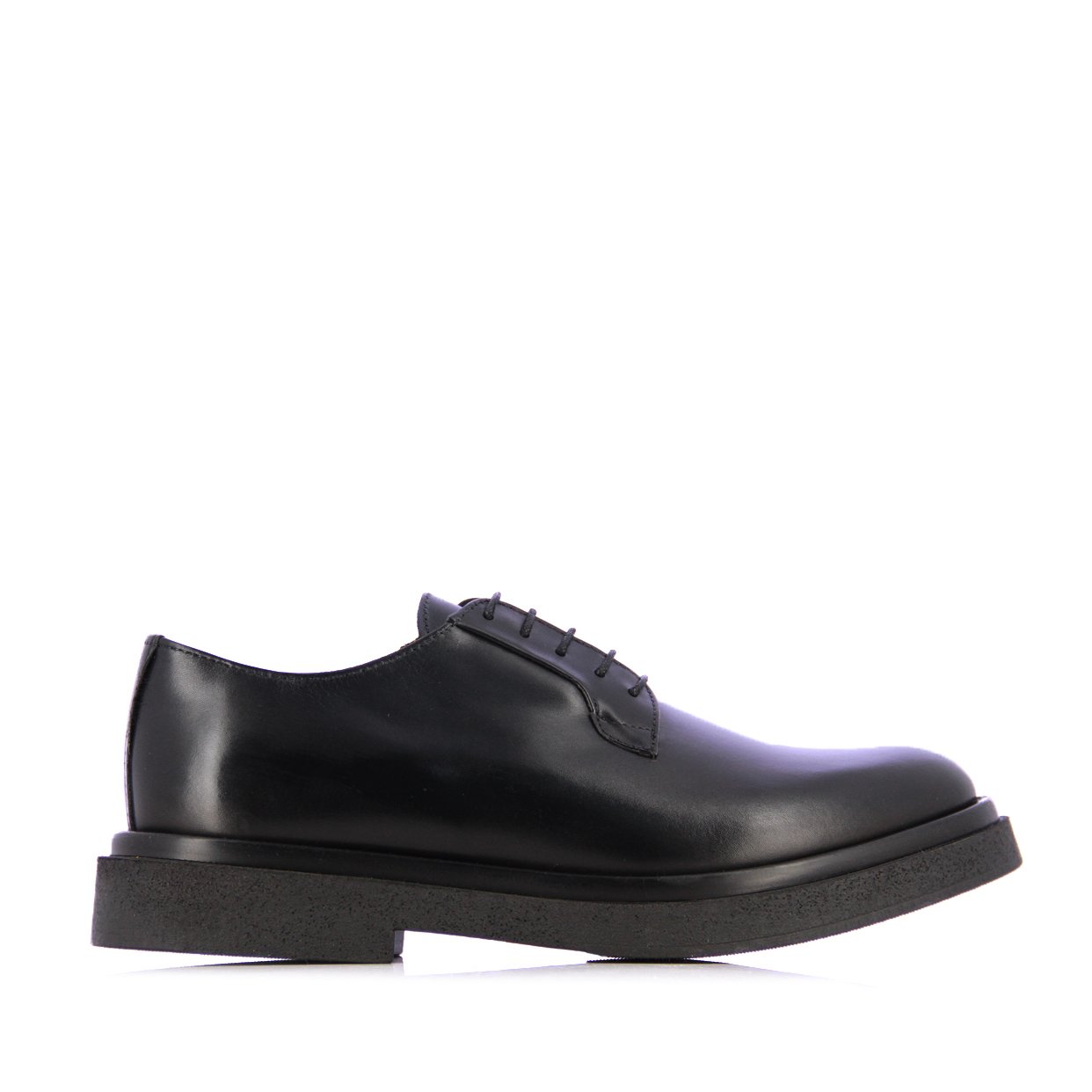 Chunky Leather Lace-Ups -Black