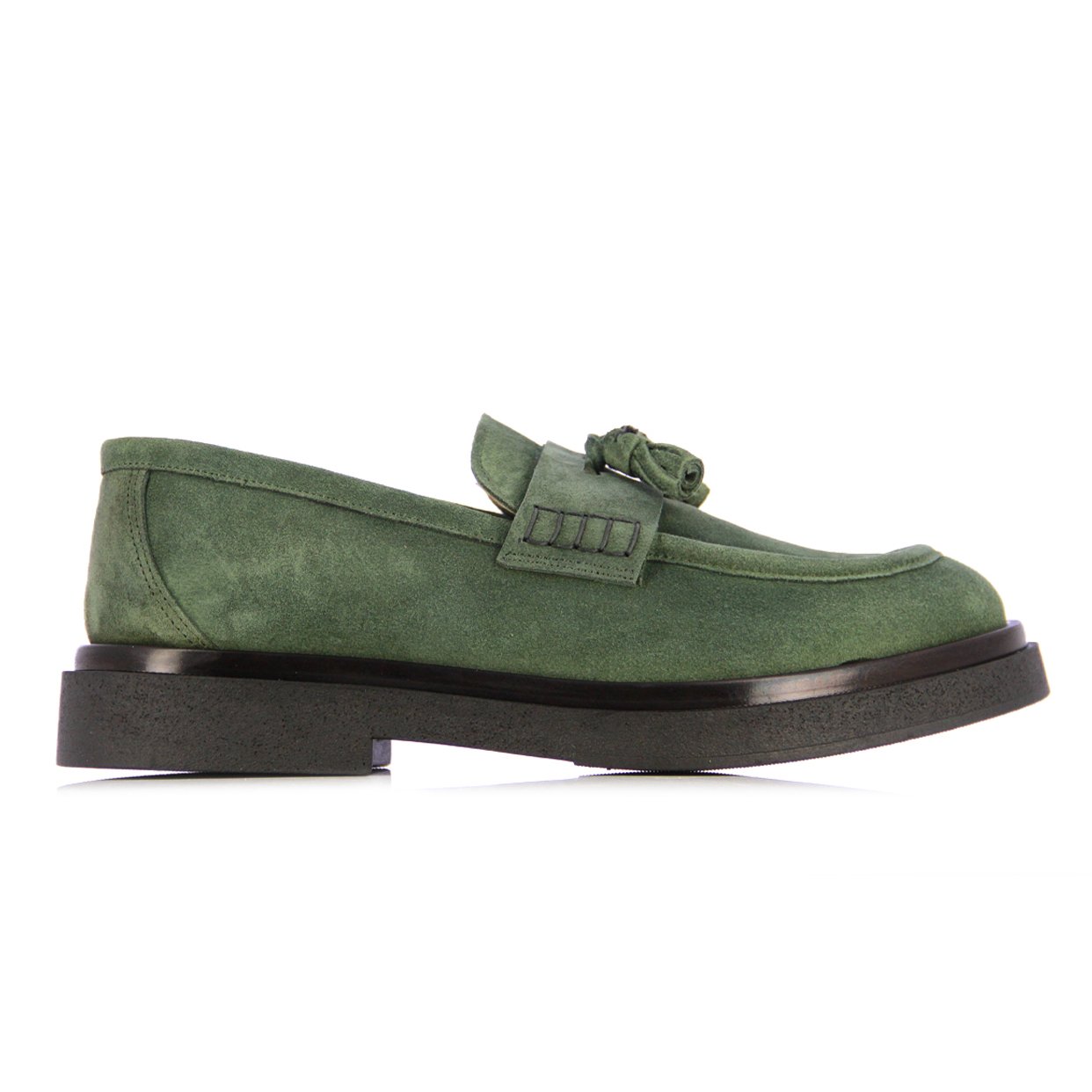 Suede Tassel Loafers -Green