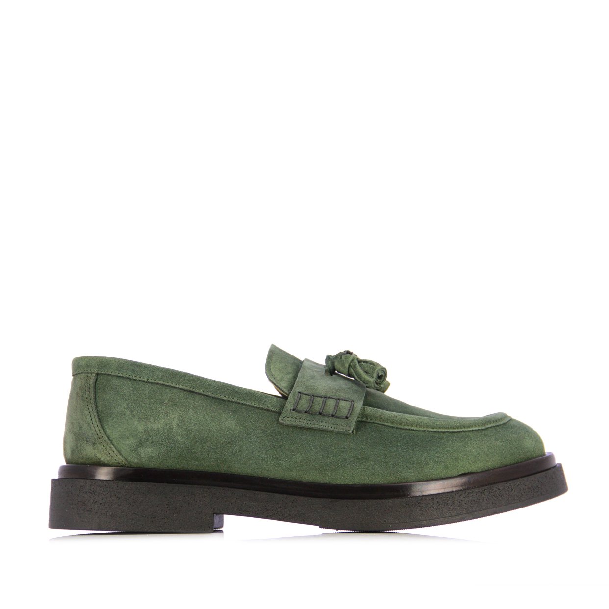 Suede Tassel Loafers -Green