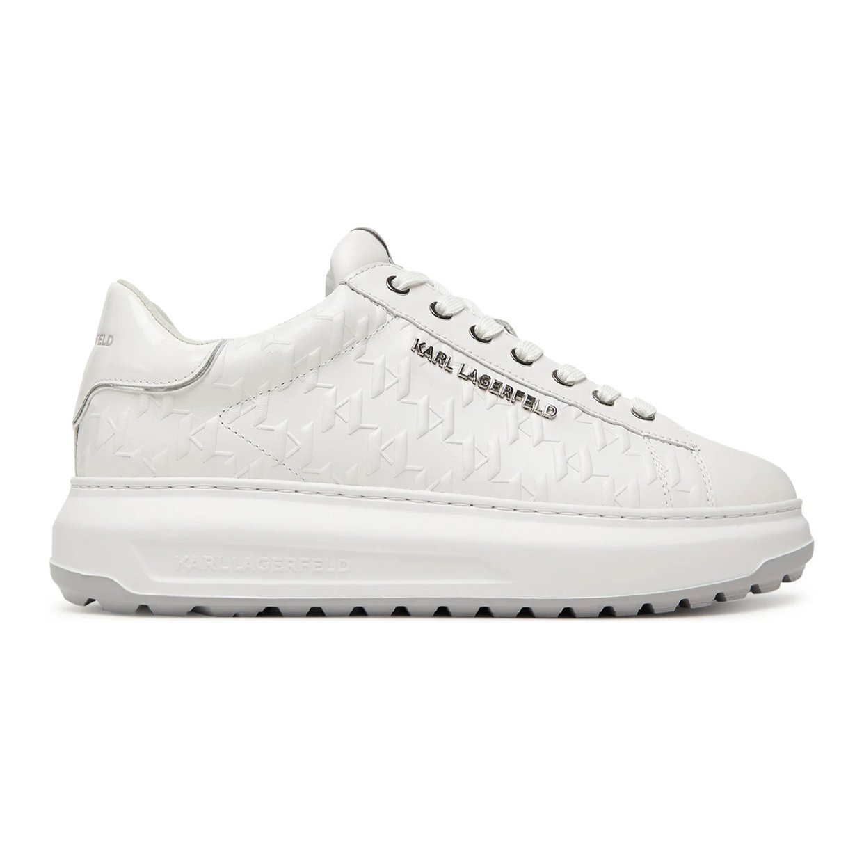 Kapri Lug Monogram Emboss Sneaker -White