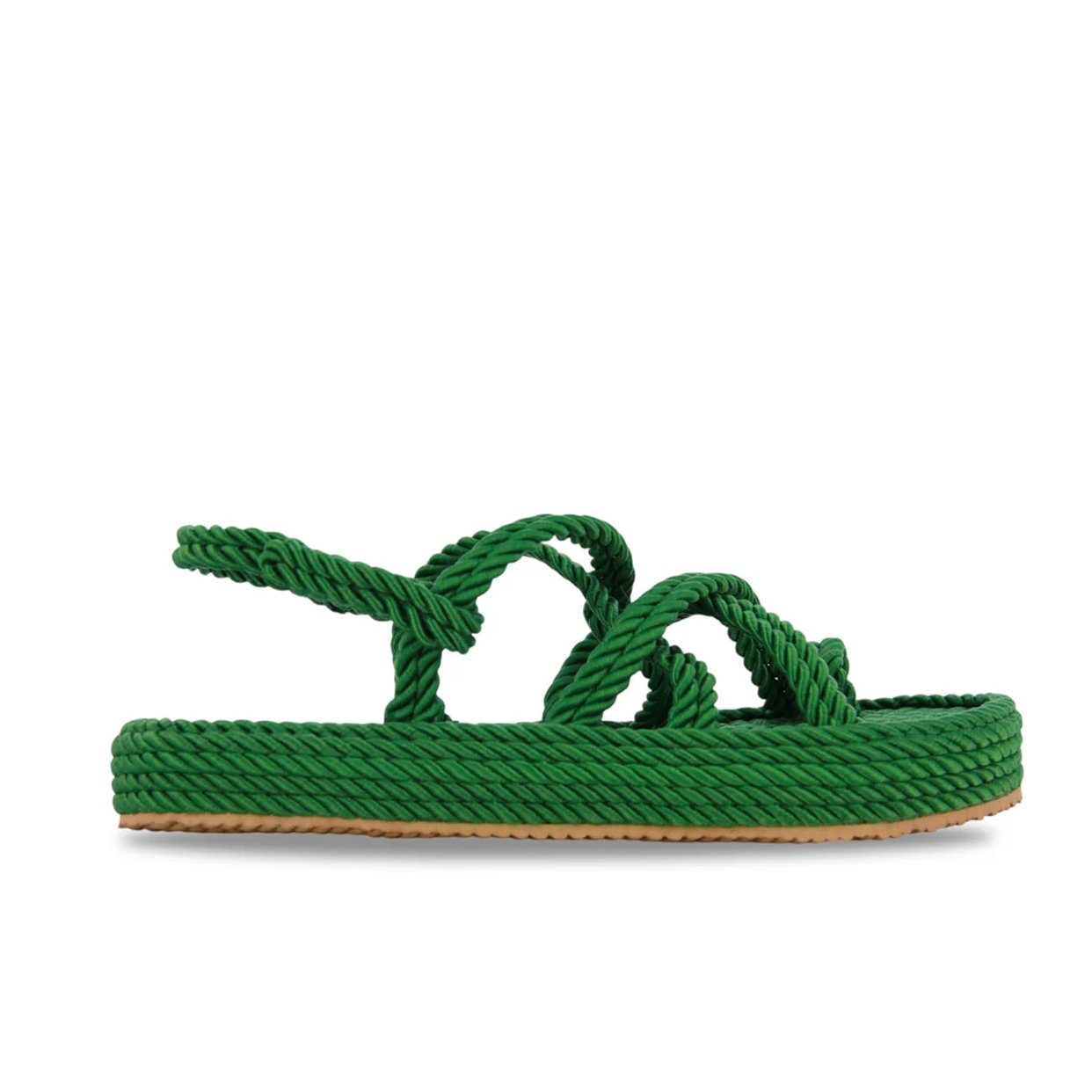 Woven Slingback Sandals -Green