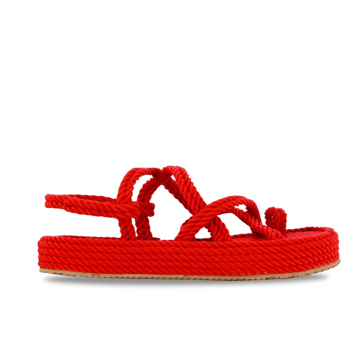 Woven Slingback Sandals -Red