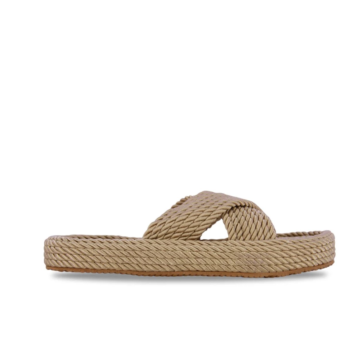 Woven Slip-On Sandals -Beige