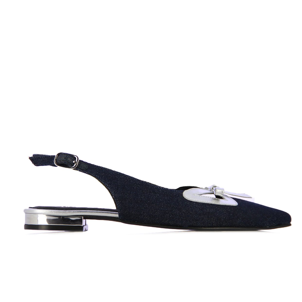Slingback Bow Pumps -Jeans