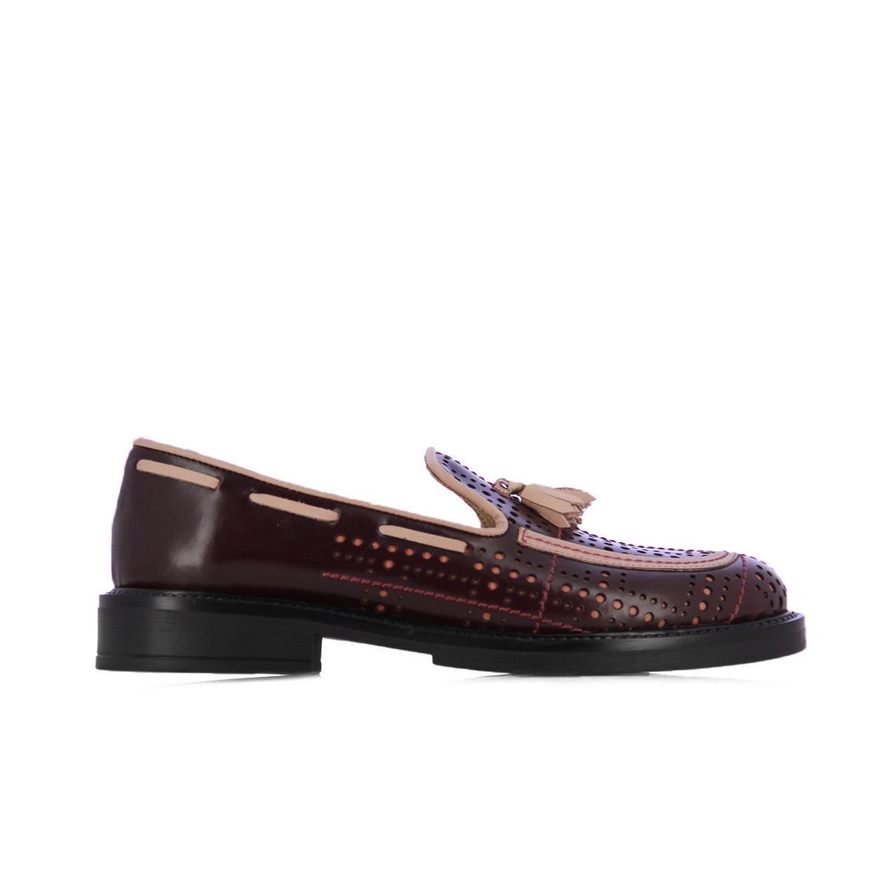 Tassello Leather Loafer -Burgundy