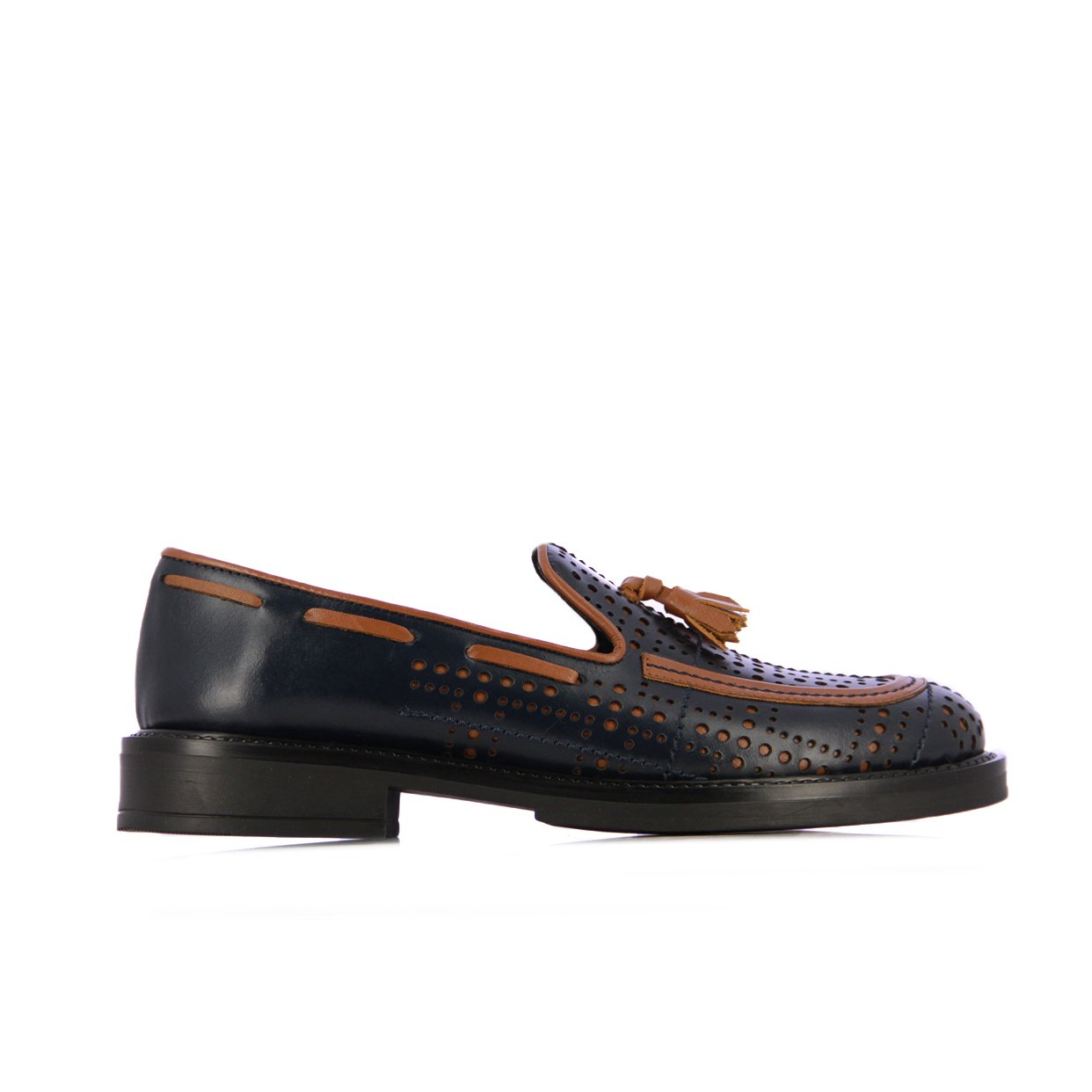 Tassello Leather Loafer -Navy