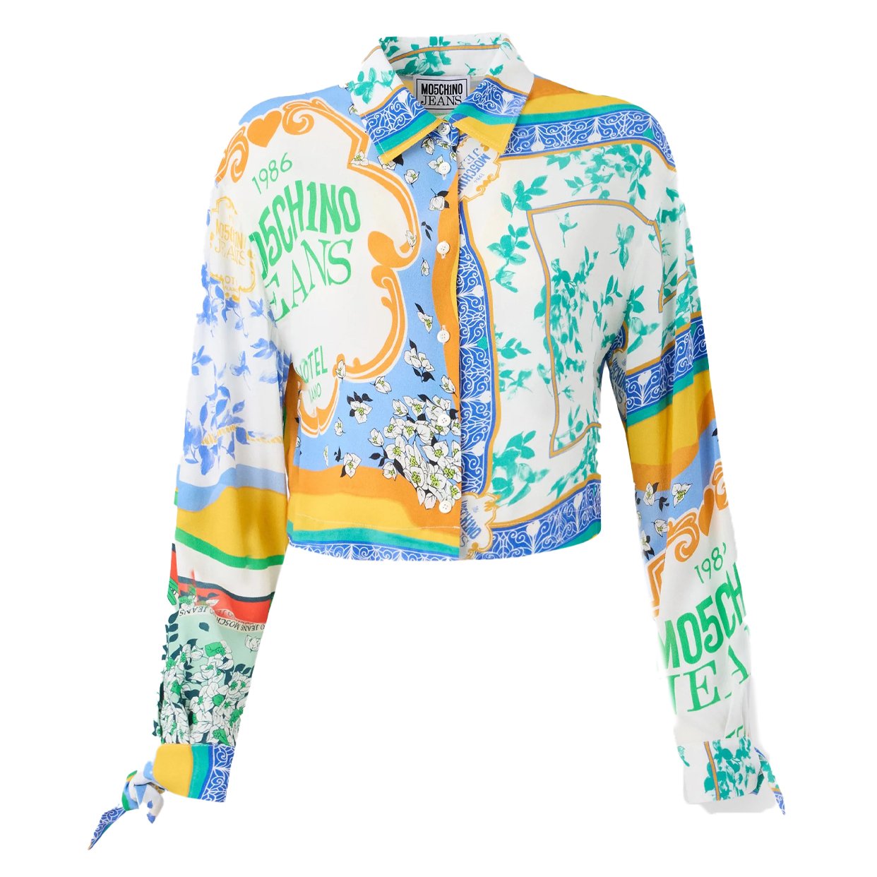 Detailed Printed Long Sleeve Blouse -Multi