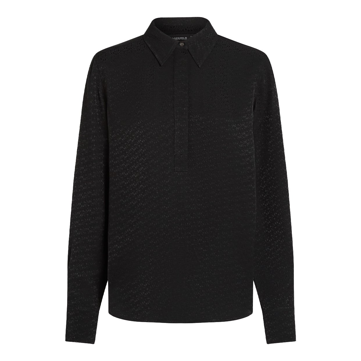 Logo Jacquard Fluid Blouse -Black