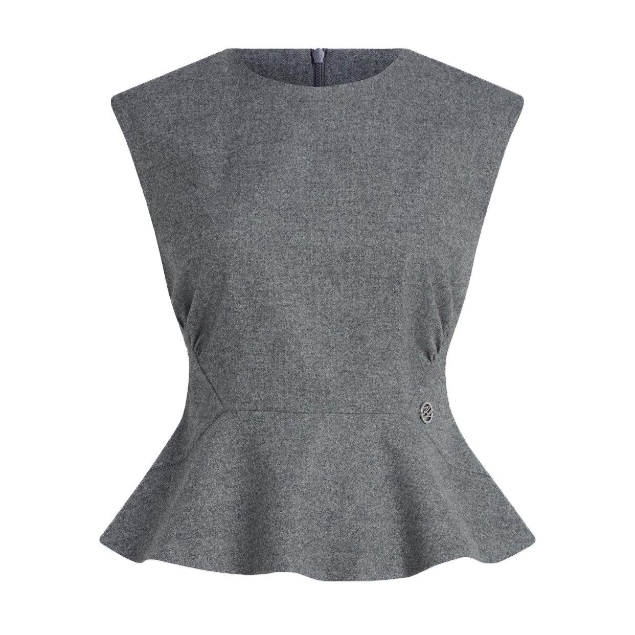 Flannel Top -Medium Grey Melange