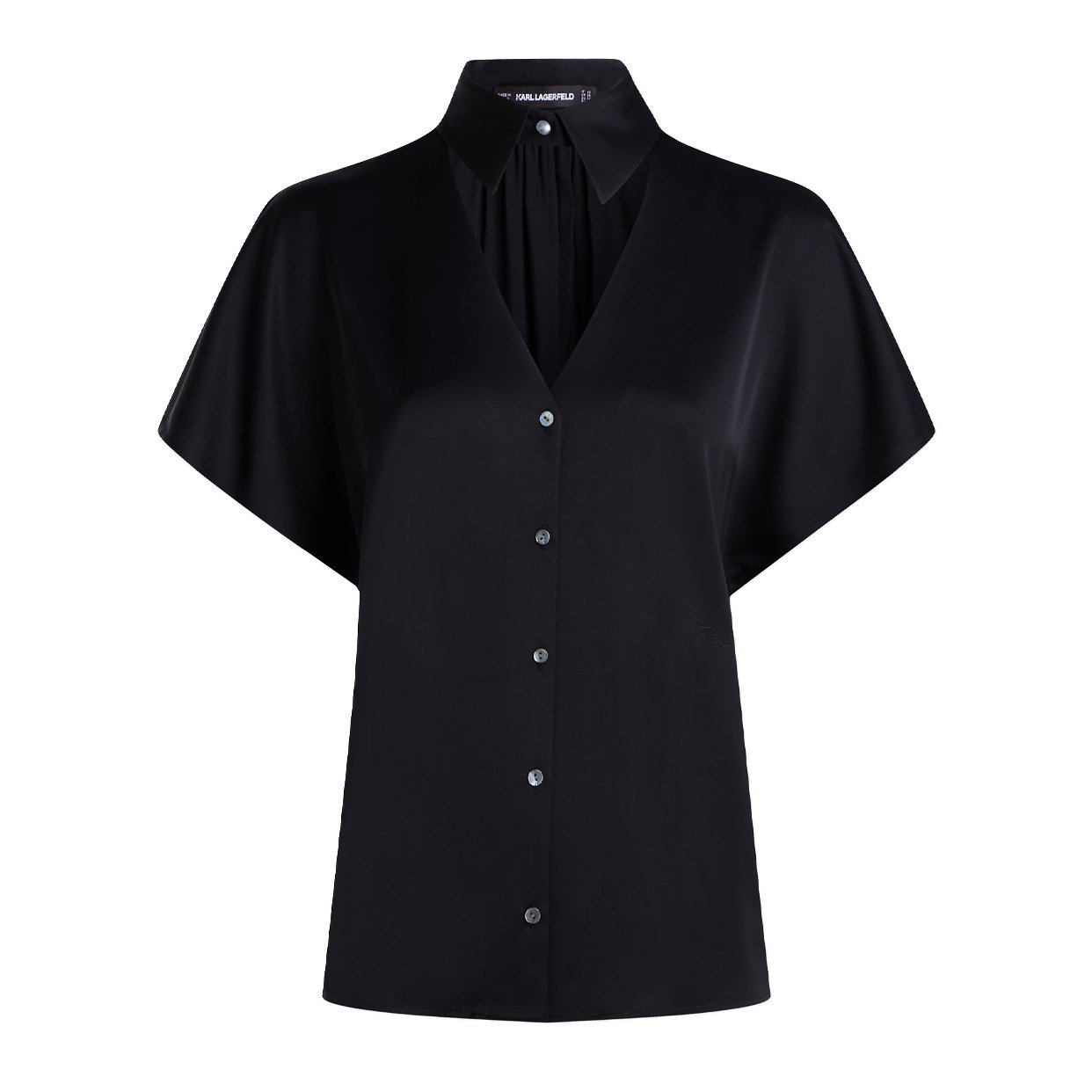 Sleeveless Collar Blouse -Black