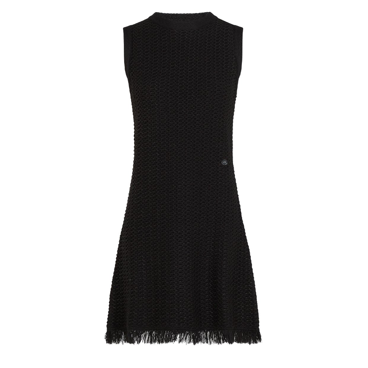 Textured Knit Dress -Black