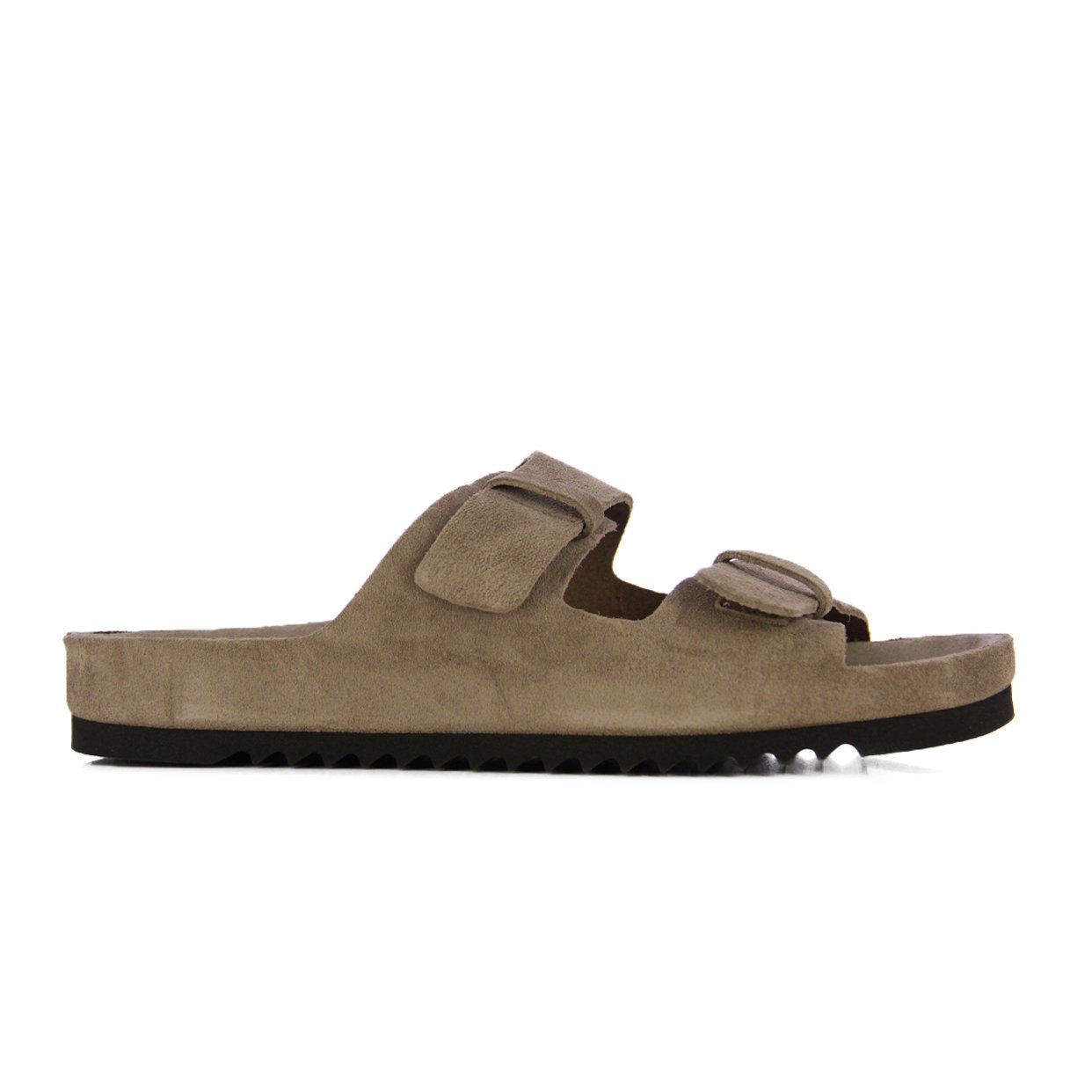 Double Strap Suede Sandals -Grey