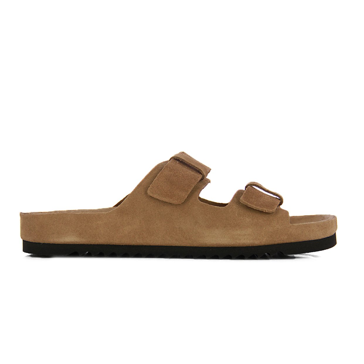 Double Strap Suede Sandals -Tan