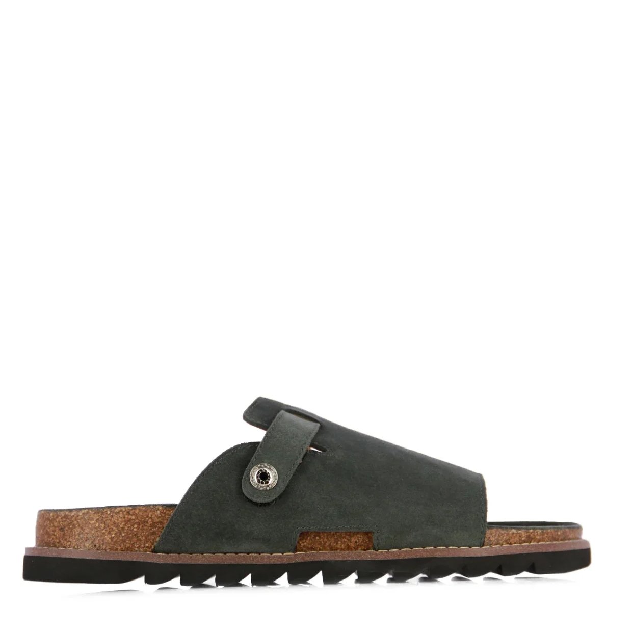 Open-Toe Mule Sandals -Green/Grey