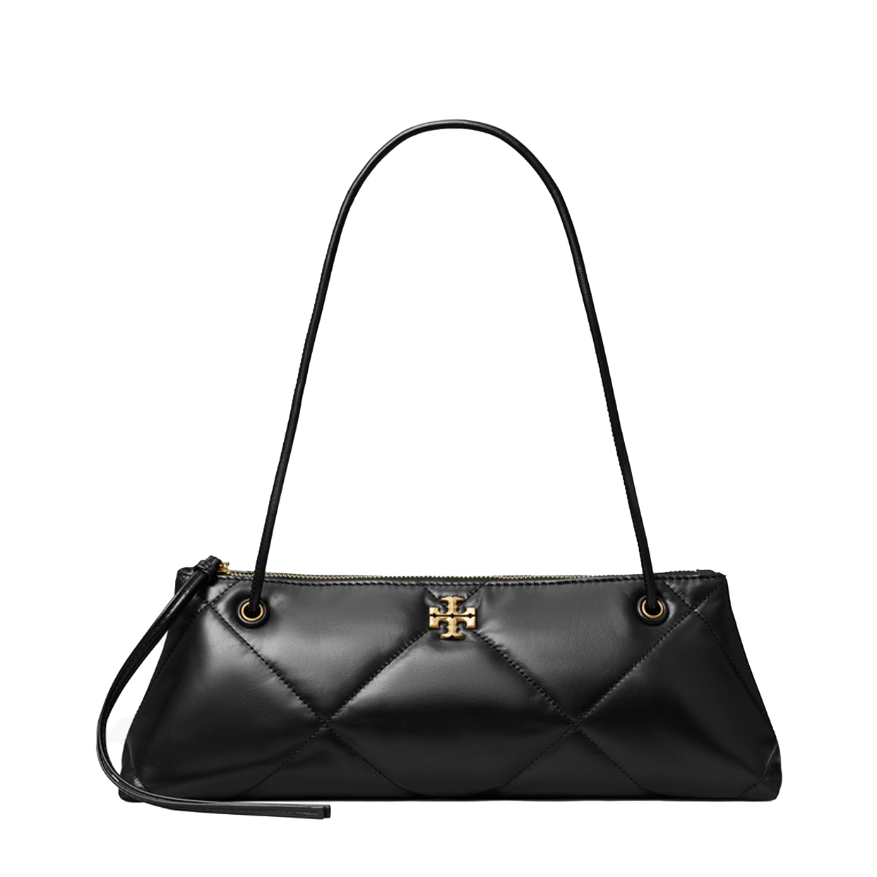 Kira Diamond Quilt Shoulder Bag -Black