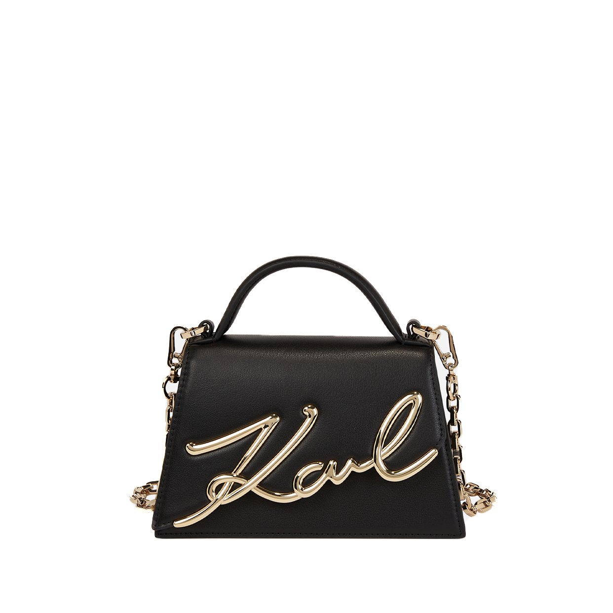K/Signature Small Crossbody Bag -Black/Gold
