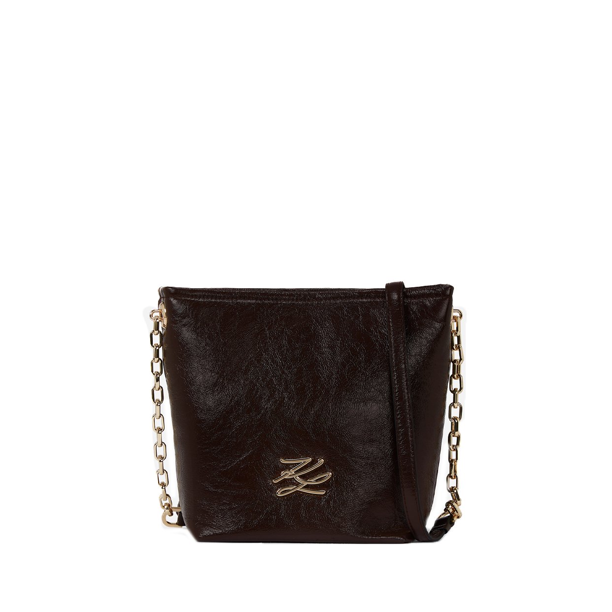 K/Autograph Small Glossy Bucket Bag -Tobacco