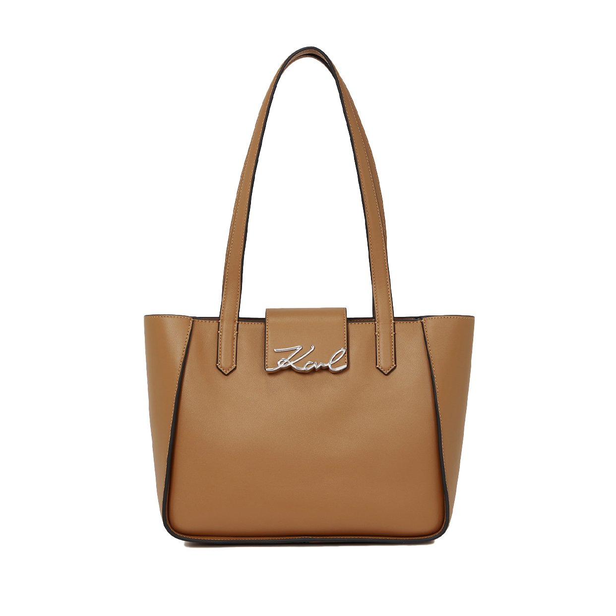 K/Signature Small Tote Bag -Caramel
