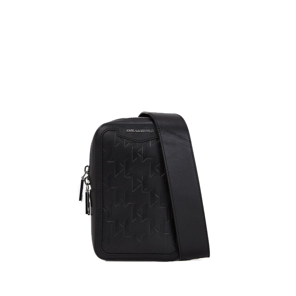 K/Loom Leather Small Sling Bag -Black