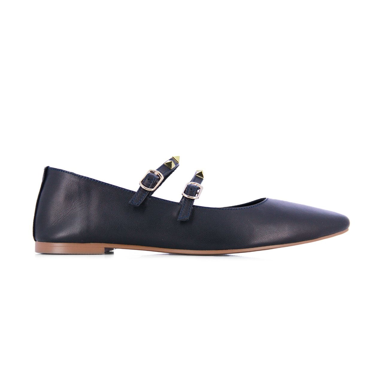 Double Strap Stud Pumps -Navy