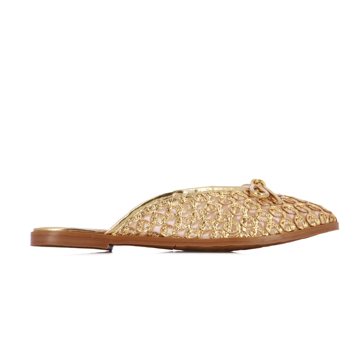 Crochet Slip-On Shoes -Gold